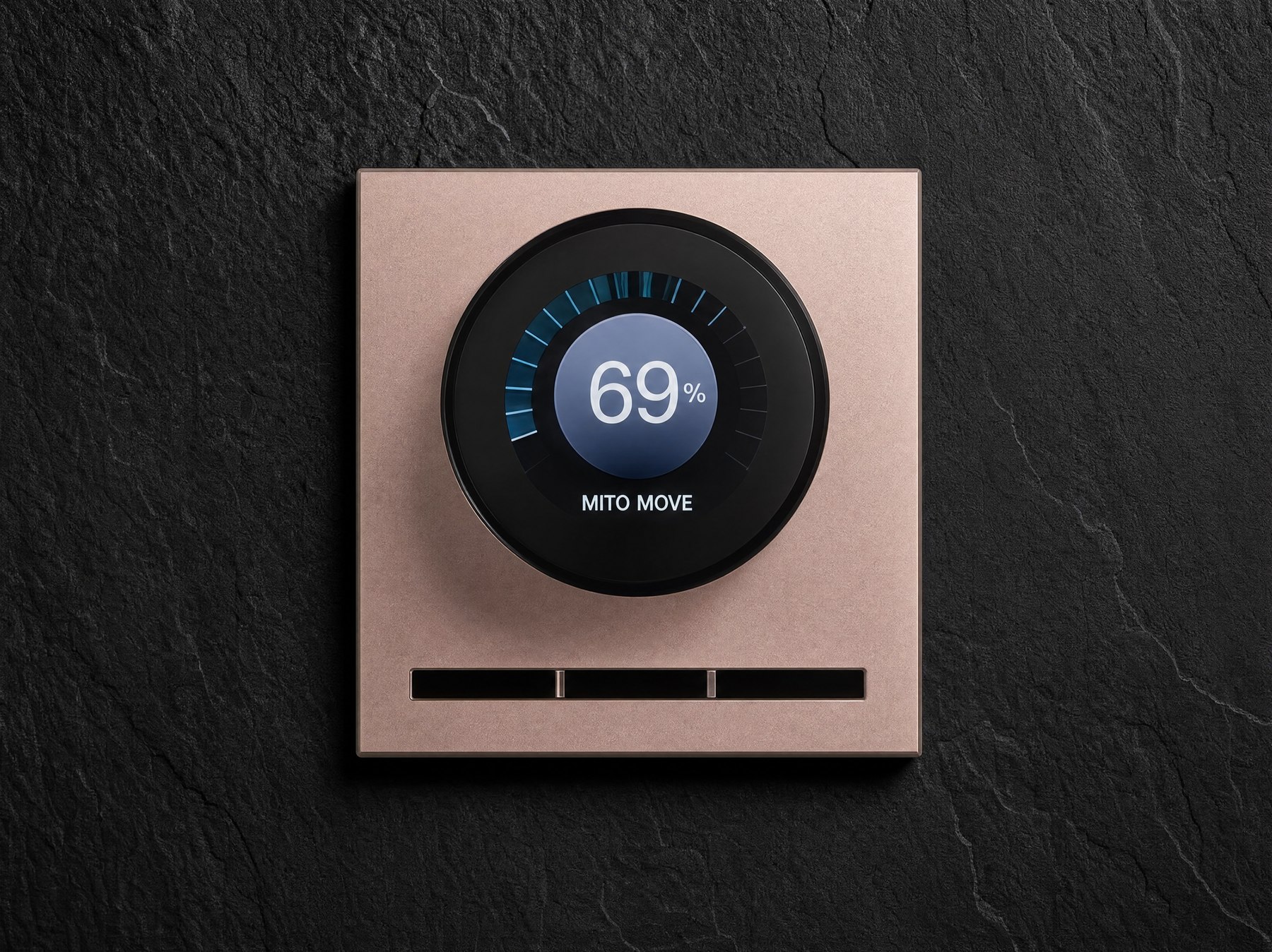 MITO MOVE — corona rotativa di dimming su ardesia nera